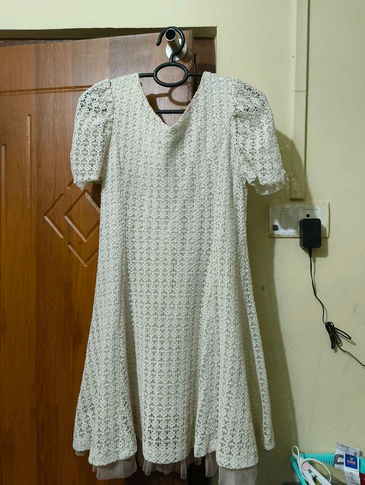 Lace Puff Sleeve Dress