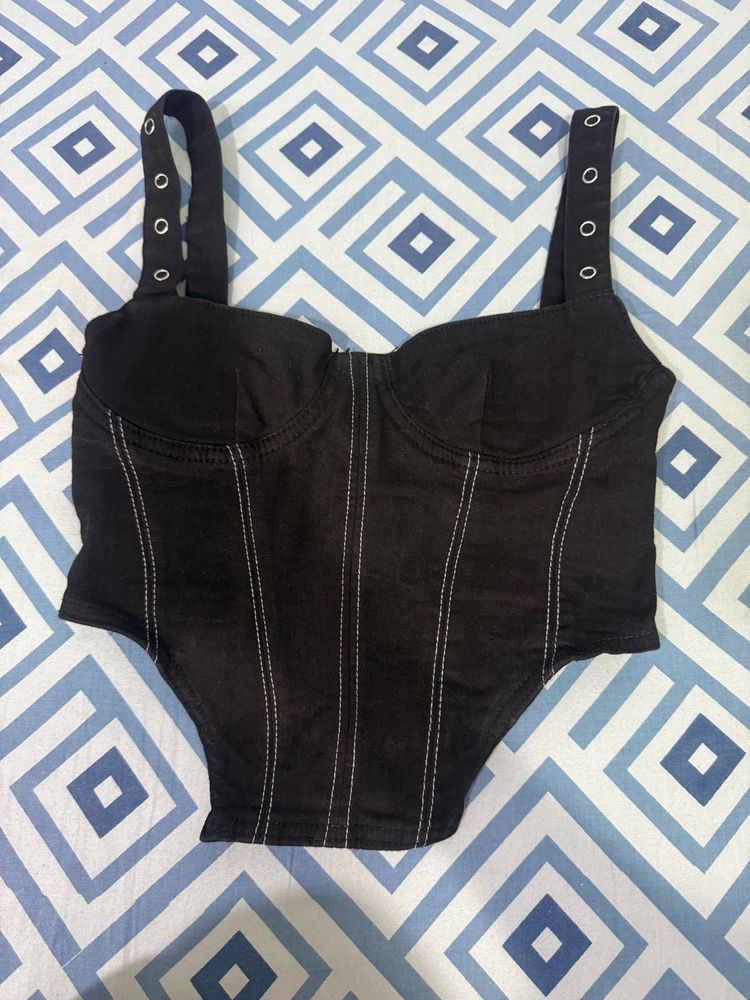 Zara XS Black Corset Top