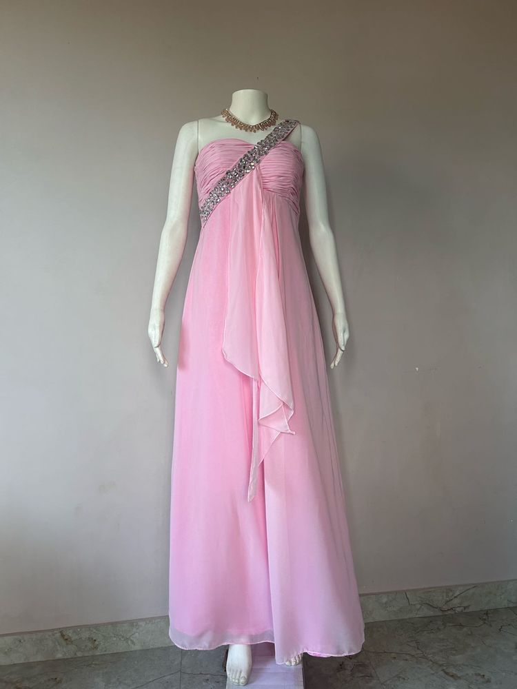Elegant Pink Ethnic Gown