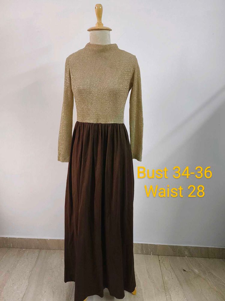 Gold &amp; Brown Dress