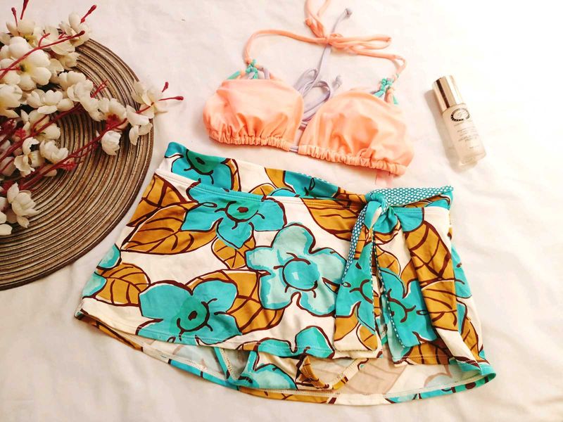 Very Beautiful B Bikini Split Sexy Contrast Set