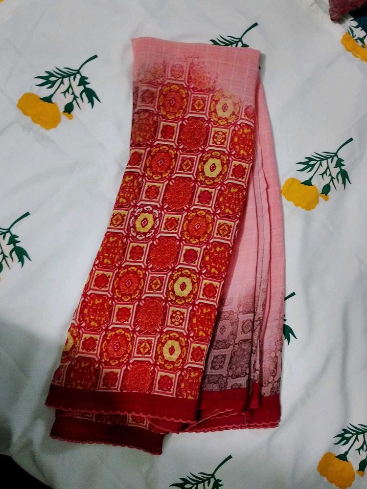Elegant Pink Soft Punam Saree