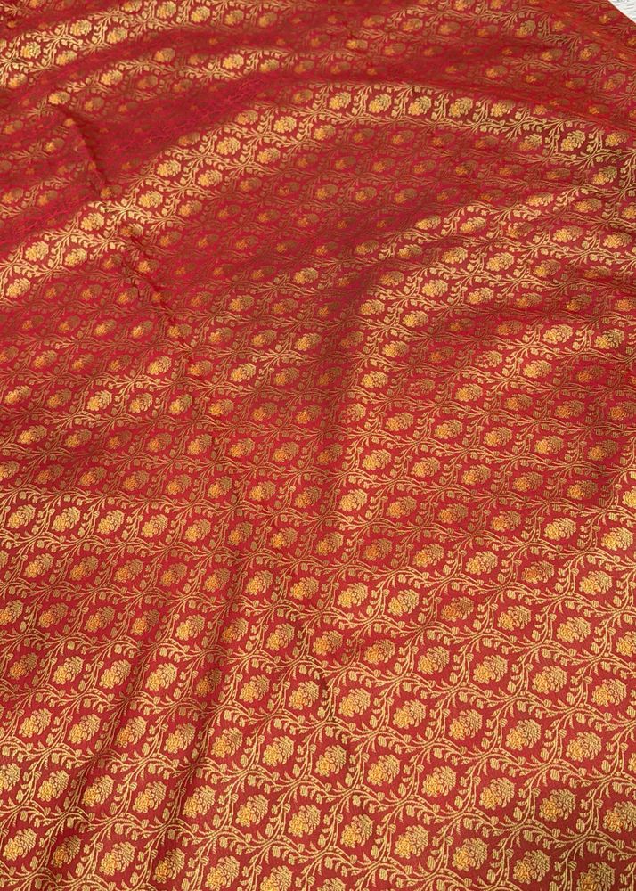 Maroon &amp; Gold Banarasi Fabric