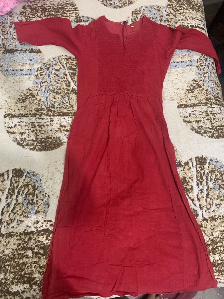 Red Straight Kurti