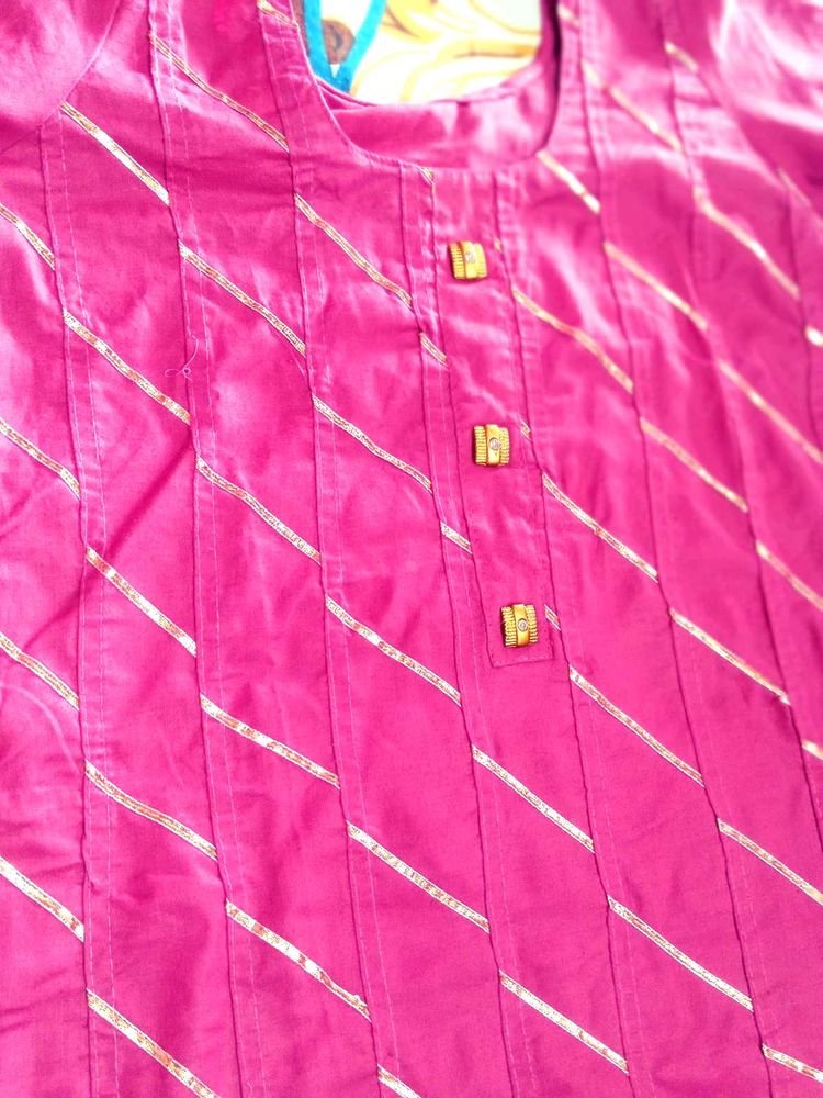Pink Striped Kurti set