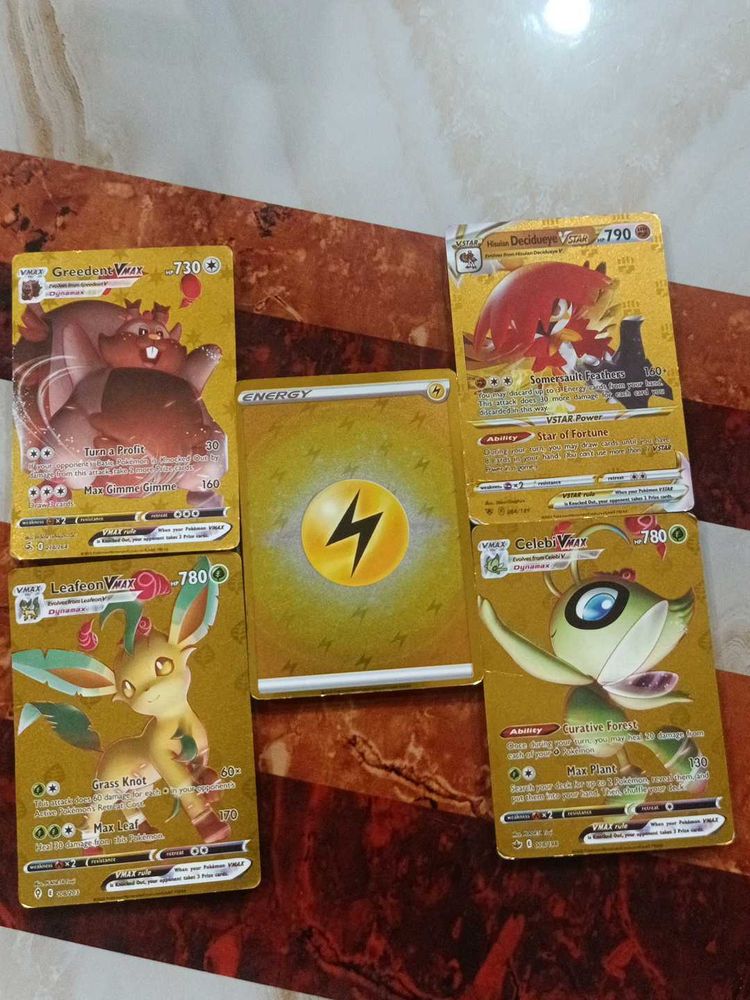 5 rare Golden Cards