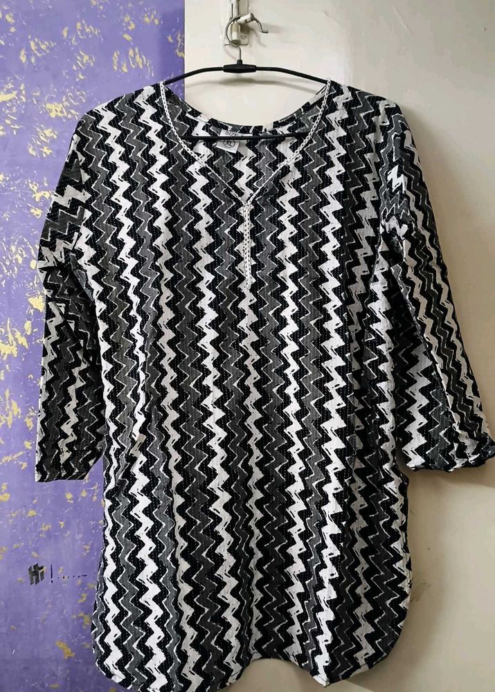 Zigzag Print Shirt Kurti
