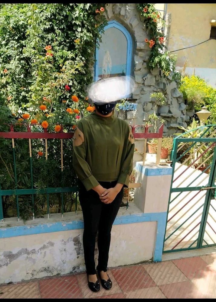Stylish Olive Green Top