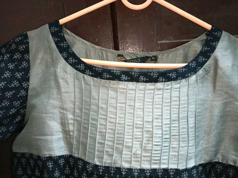 New Elegant Black &amp; Silver Tunic Kurti - XL