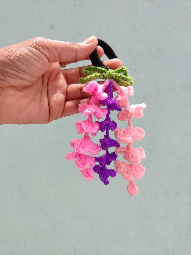 Crochet Wisteria flower Hair Ties😍