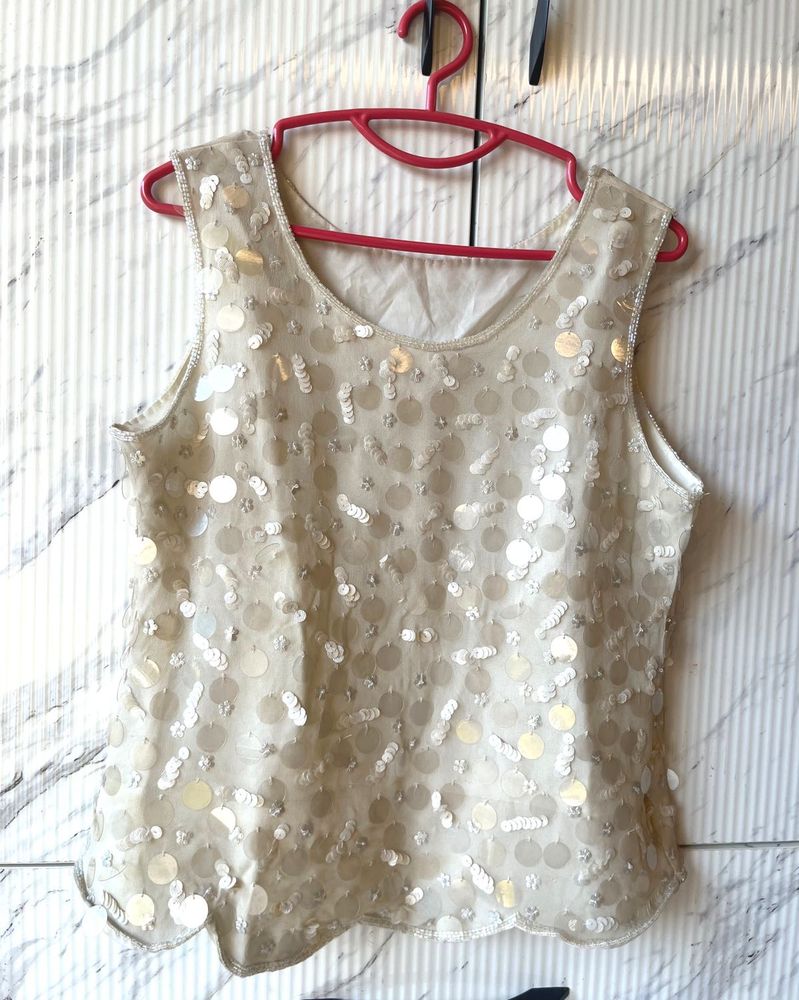 Sequin Sleeveless Party Top