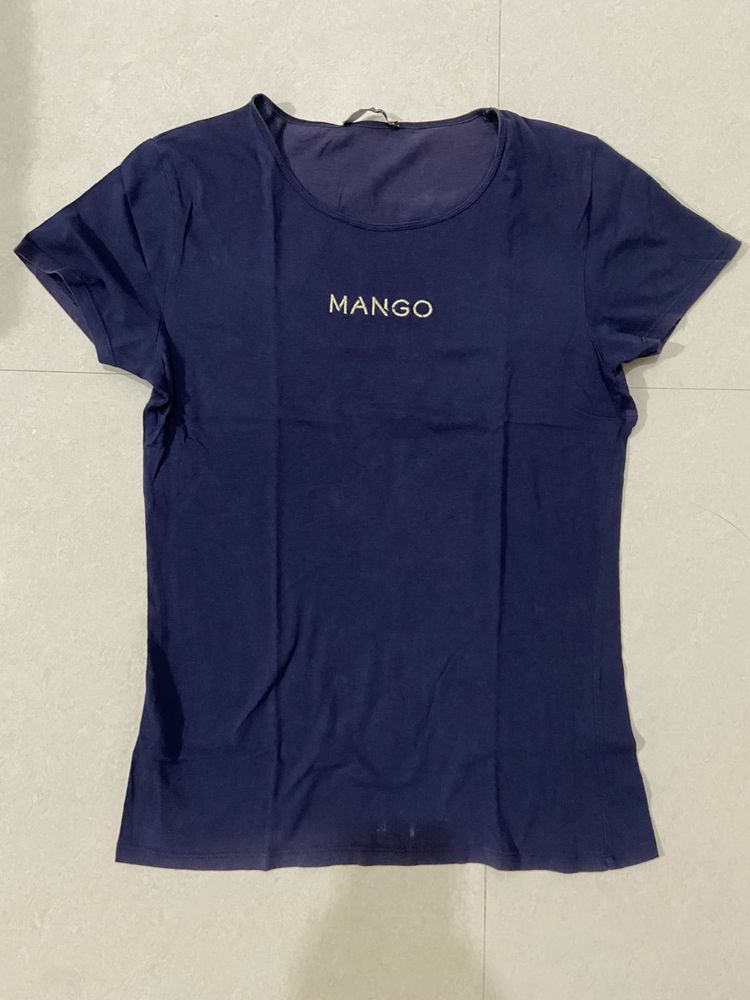 Mango Navy Blue Tee/ T-shirt