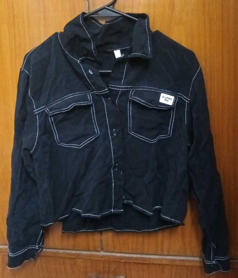 Black Cropped Shirt