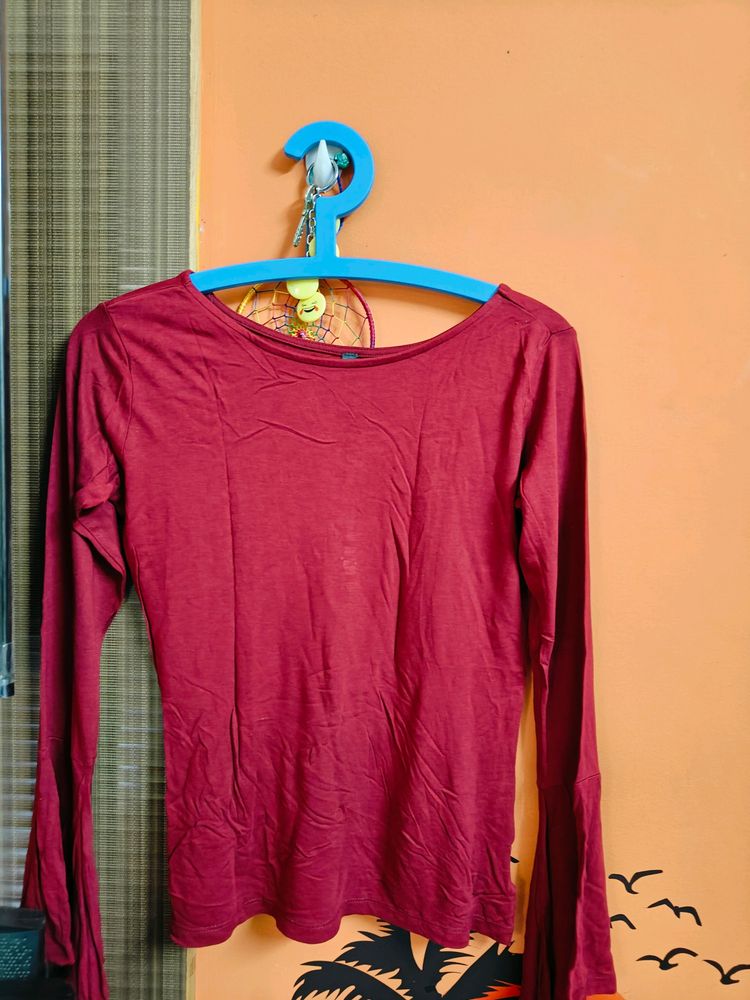 Maroon Full Sleeve Top