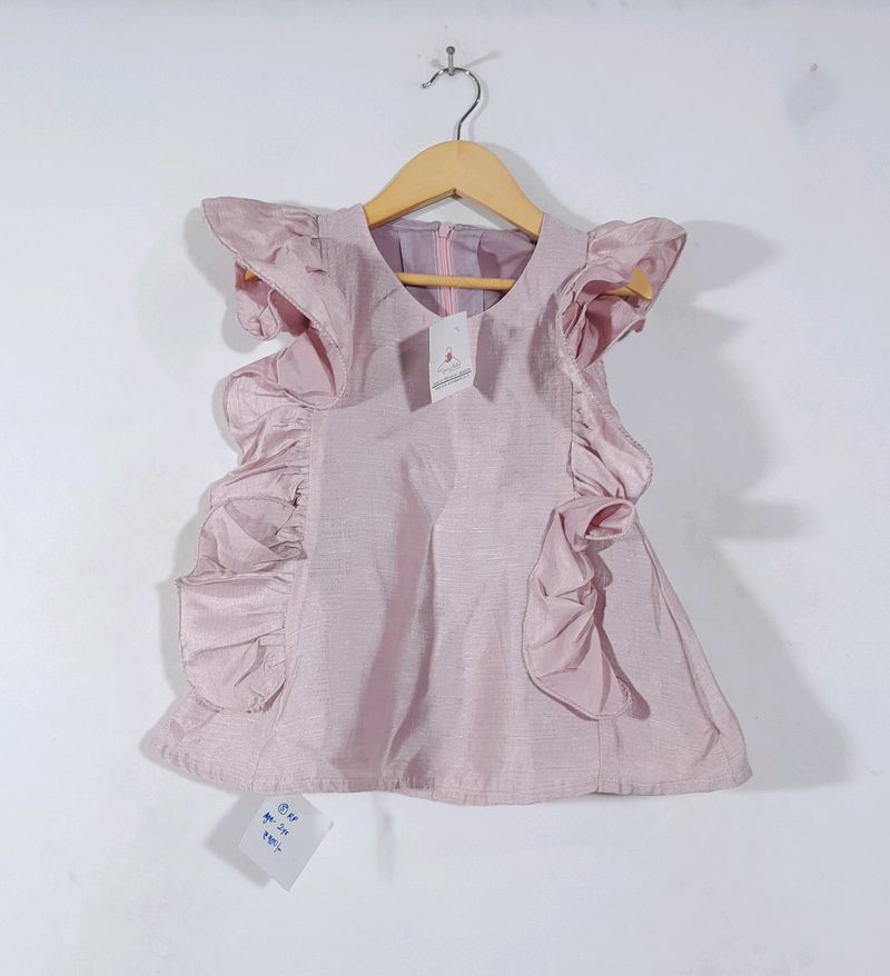 Ruffled Sleeve Midi Dress(Girls)
