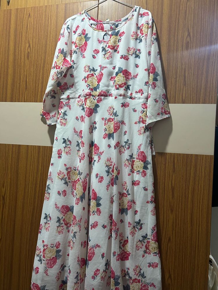 Floral Print Maxi Dress XXL