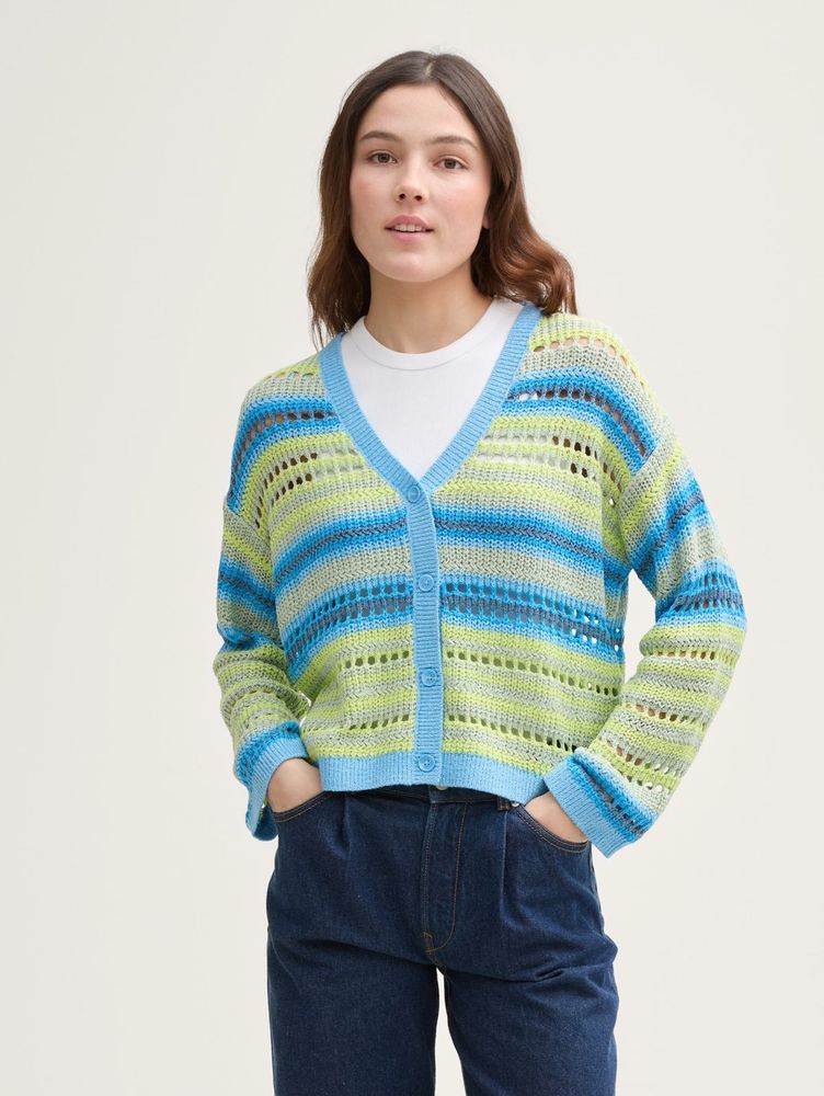 TOM TAILOR DENIM Knit Cardigan in Mixed Colors