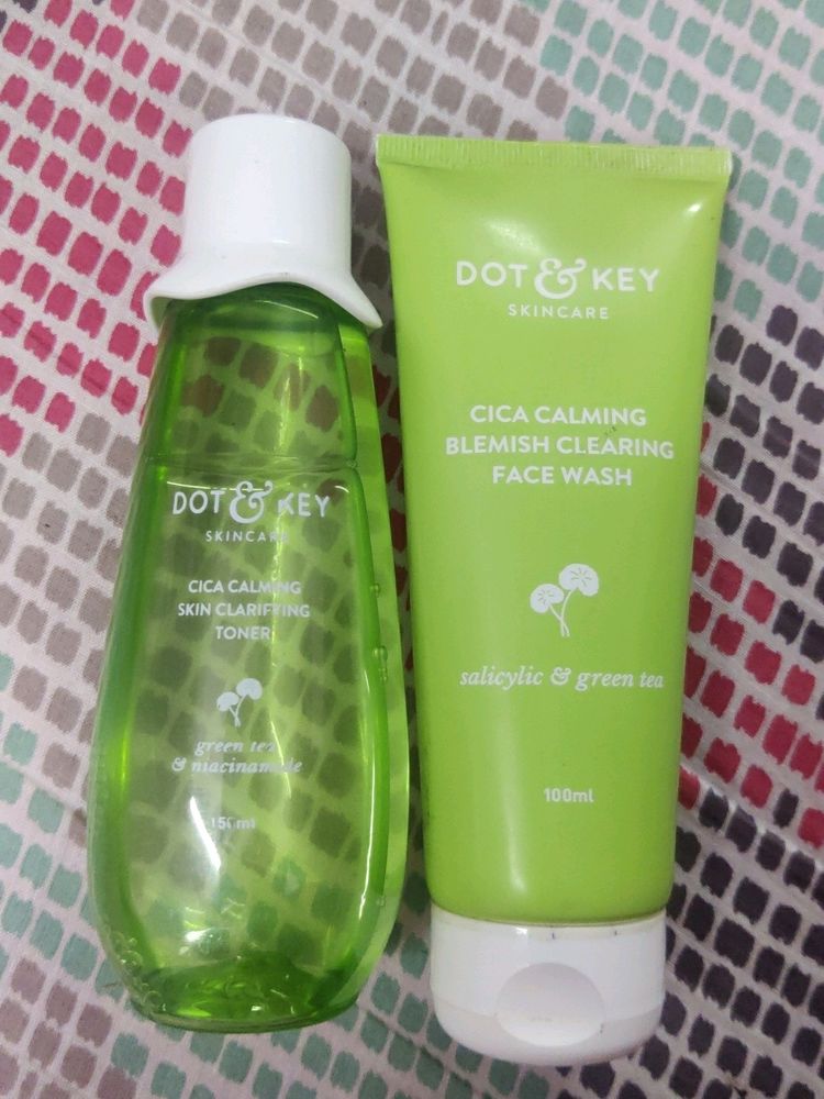 Dot And Key Cica Blemish Clearing Facewash, Toner