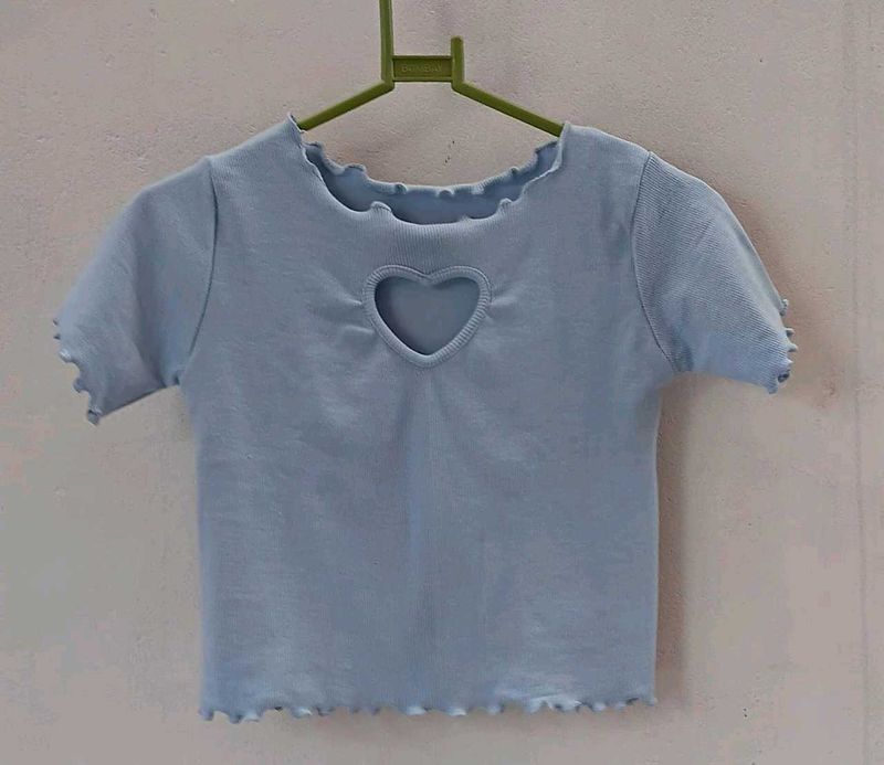 Cute Heart Cutout Top