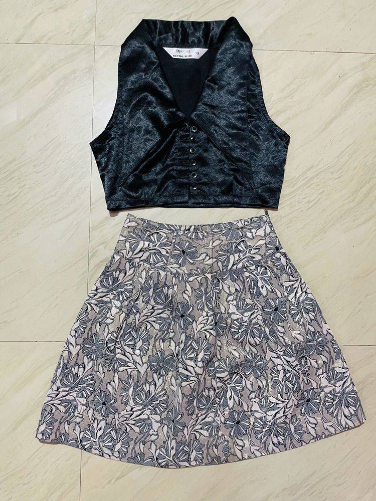 Floral Golden Skirt