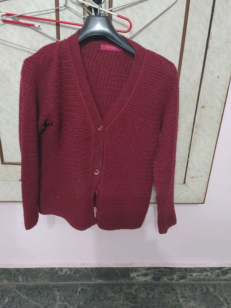 Burgundy Cardigan Sweater