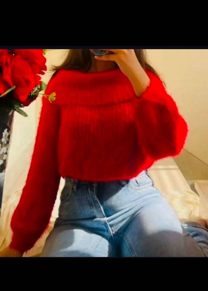 Off-Shoulder Sweater( lavender color available)