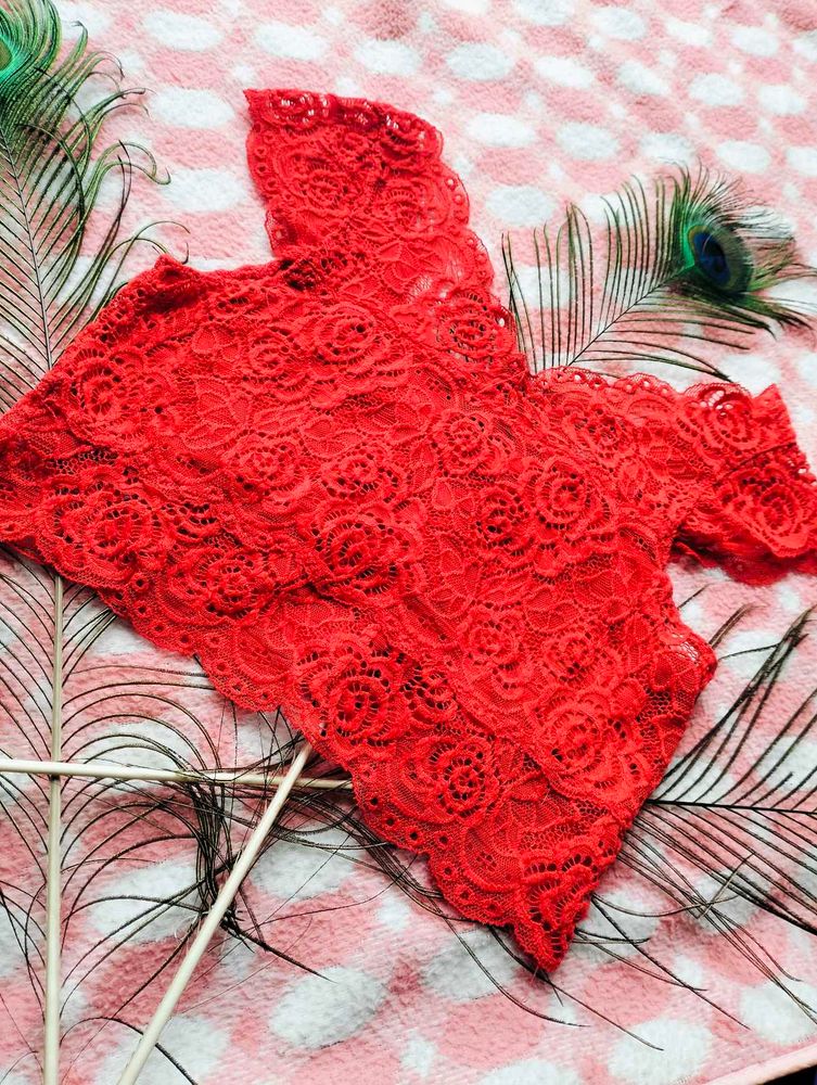 Crimson Lace Bralette – Romantic ,Radiant, Refined