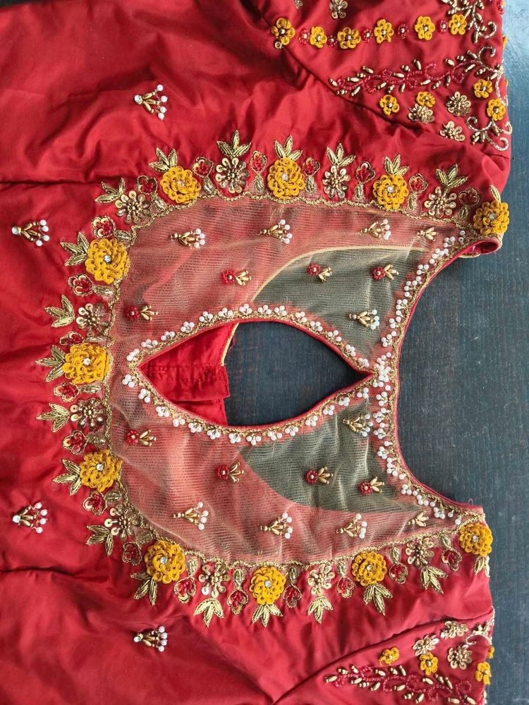Red Embroidered Blouse