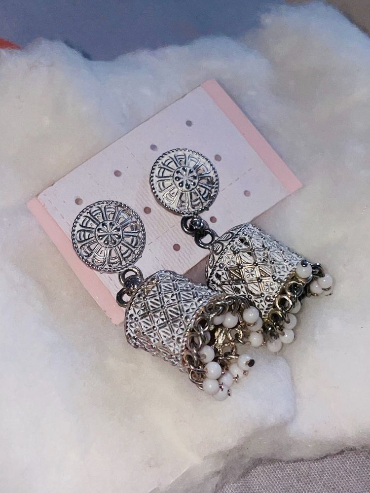 White Fancy Traditional Earrings