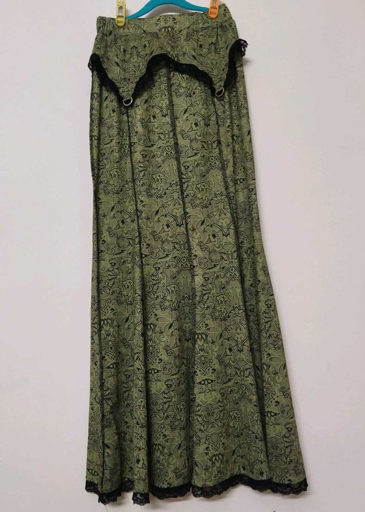 Green Lace Maxi Mermaid Skirt