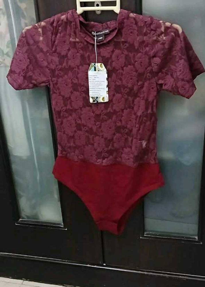 Floral Lace Bodysuit - M/L Size