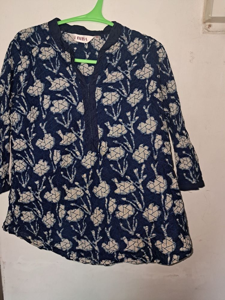 Biba 42 Printed Blue Kurti