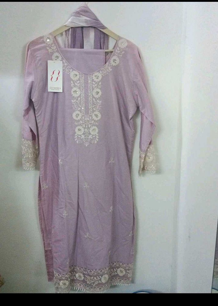 Pure Cotton Kurti Pant Dupatta Set