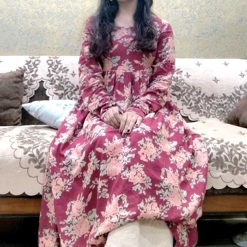 SALE ‼️ 50 % OFF ‼️ Cotton Full Sleeves Anarkali