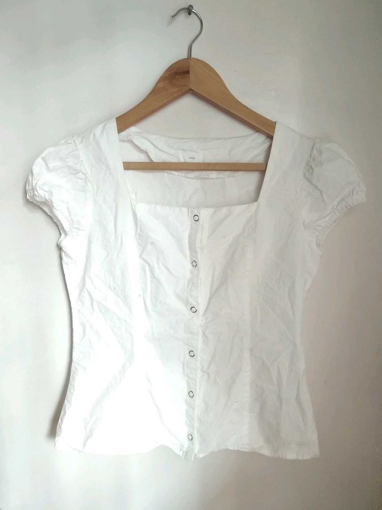 White Square Neck Beautiful Corset Top