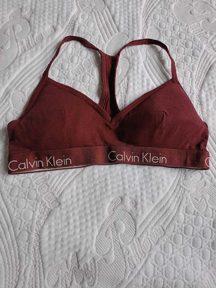 Calvin Klein Maroon Bra