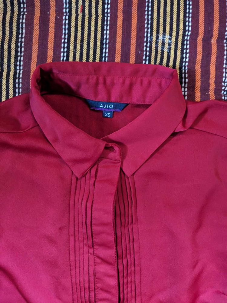 Reddish Pink Satin Top 💃🏽