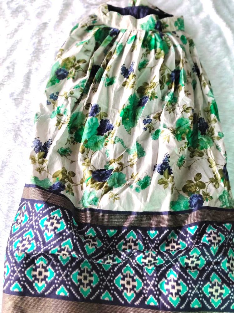 Floral print lagenga choli