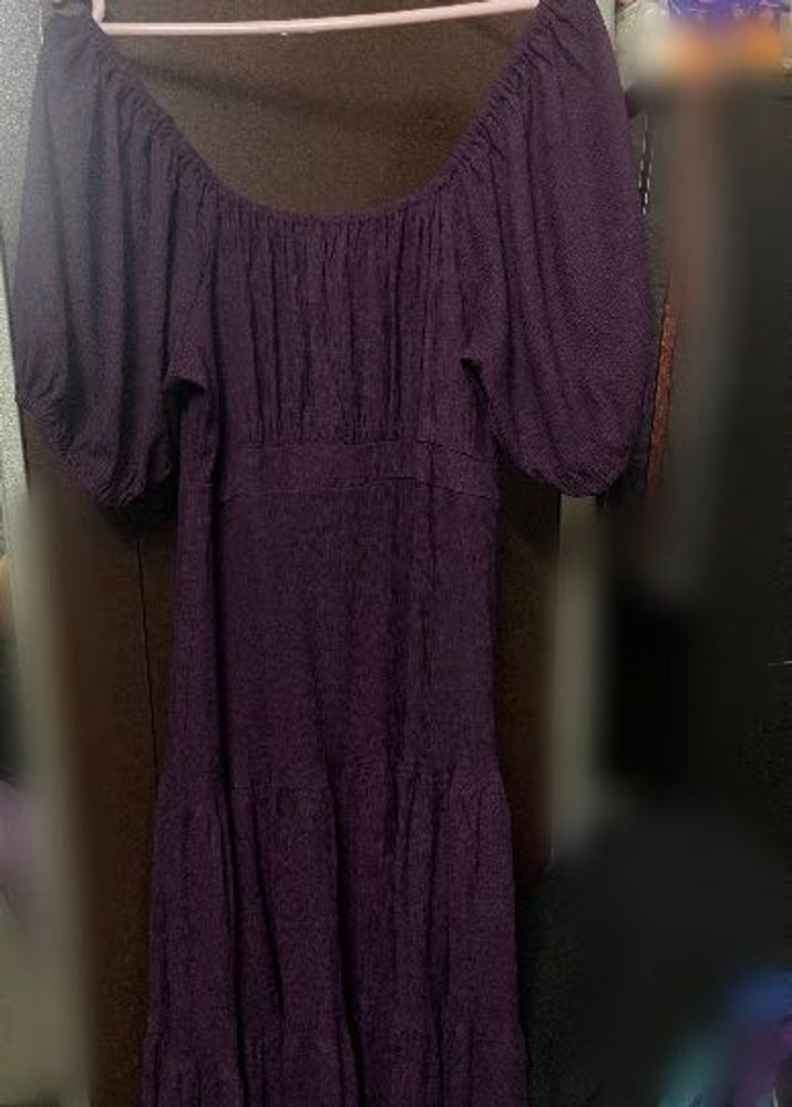 Purple Off-Shoulder Dress