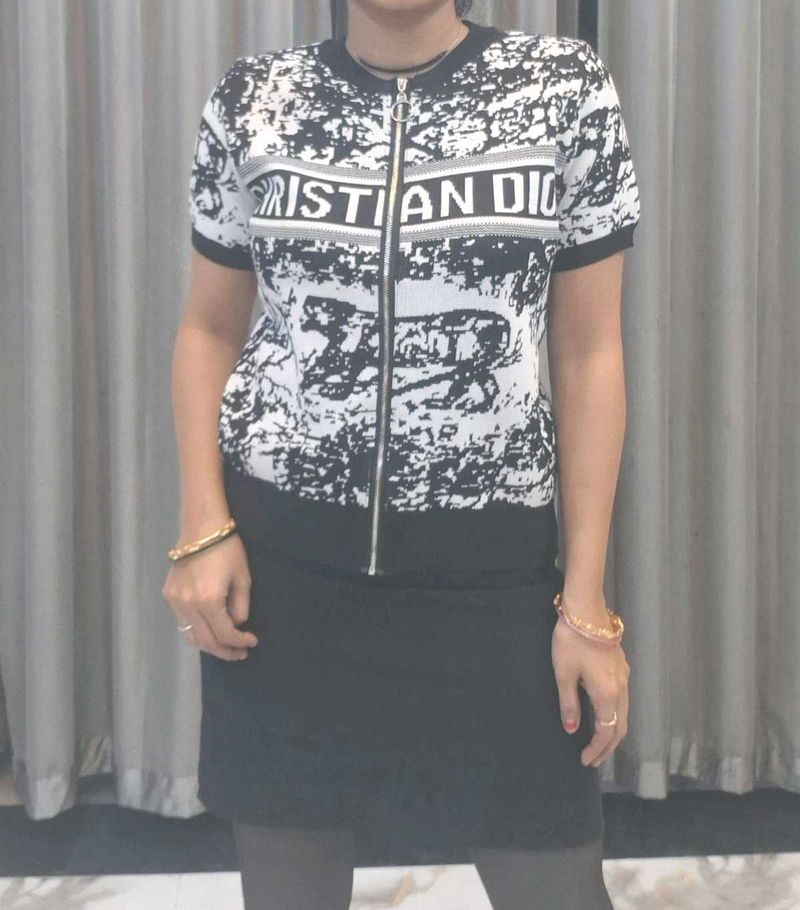 Christian Dior Black/White Top