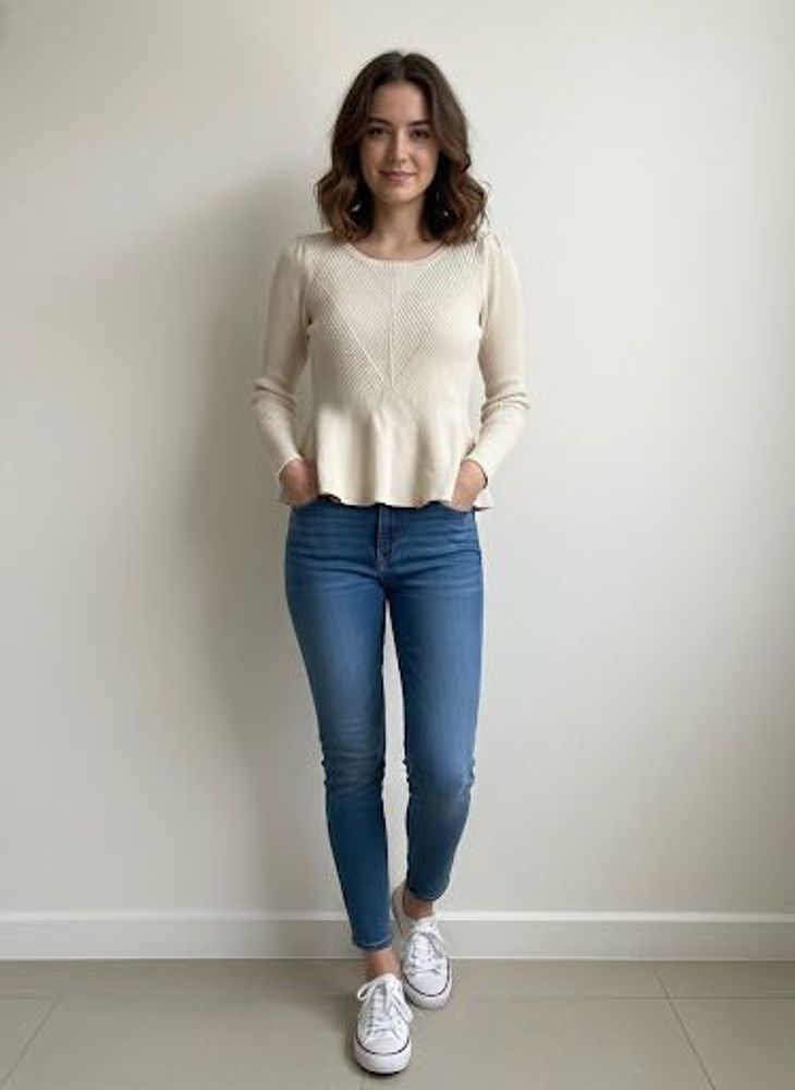 Peplum Knit Top - Elegant &amp; Versatile