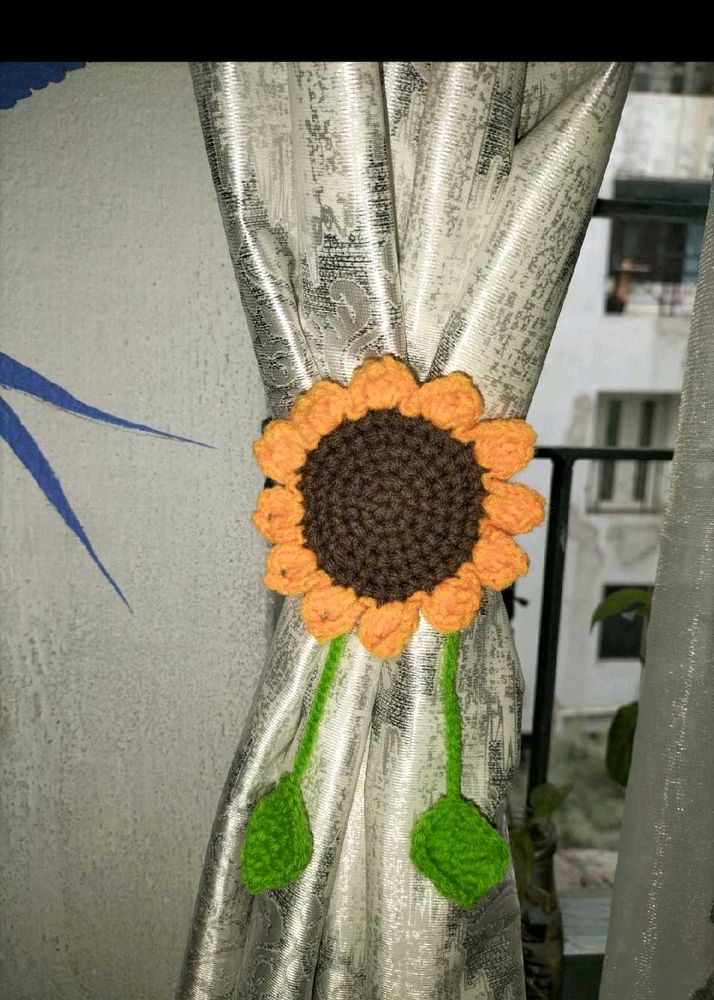 Sunflower Curtain Tie Restocked