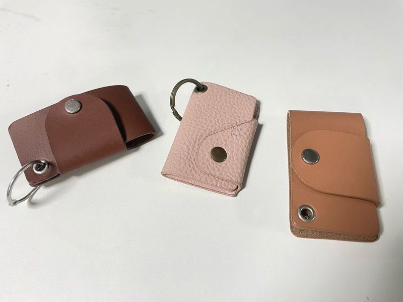 Leather Keychain Card Holders (Set of 3)