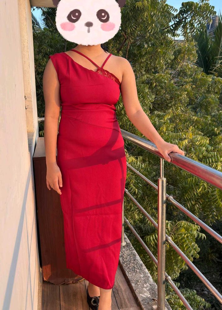 Elegant Red Midi Dress