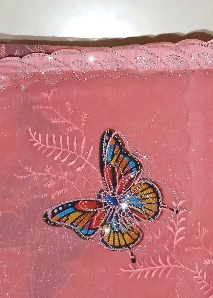 Pink Butterfly saree