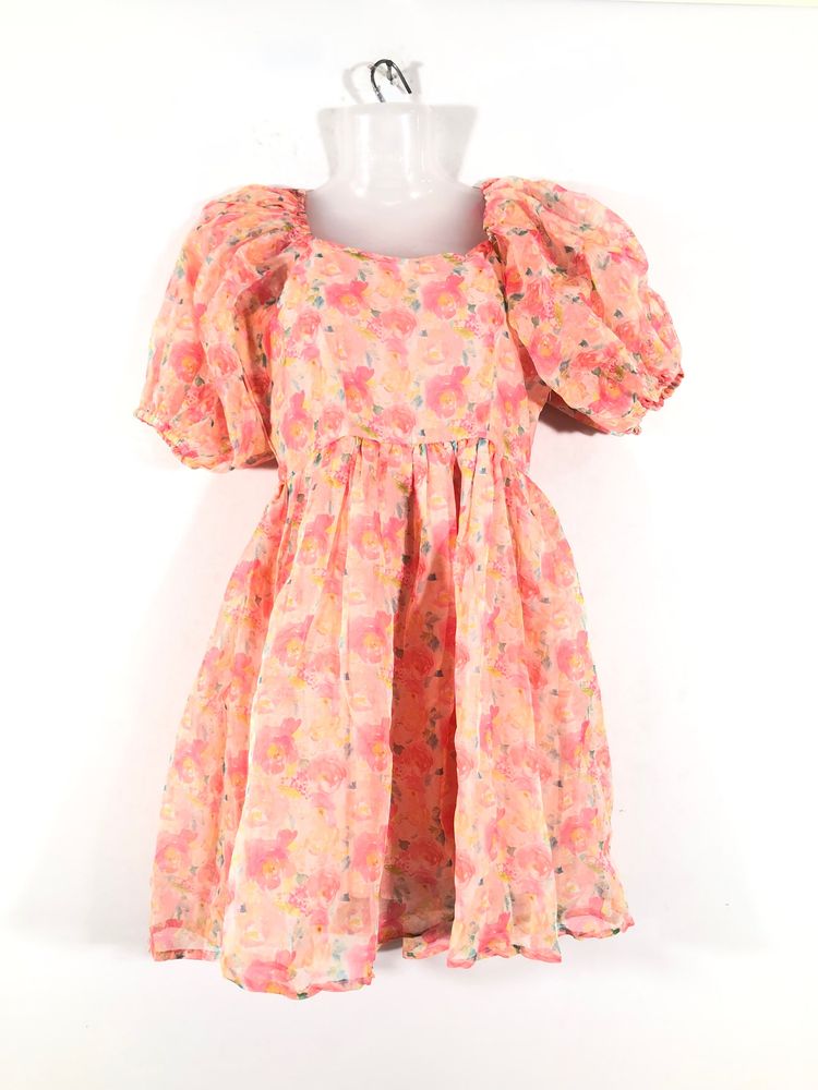 Floral Puff Sleeve Mini Dress