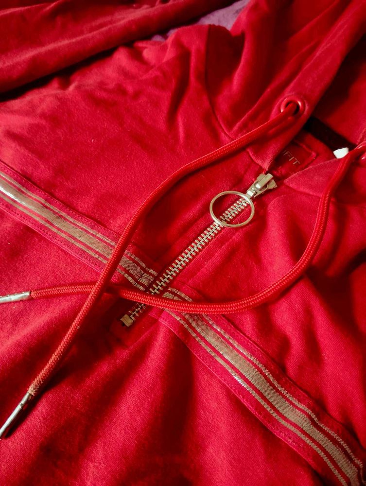 Red Quarter-Zip Hoodie