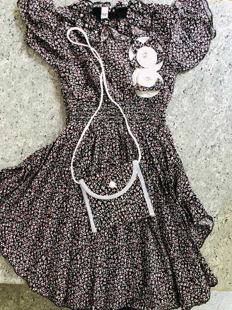 Floral Dress with Purse