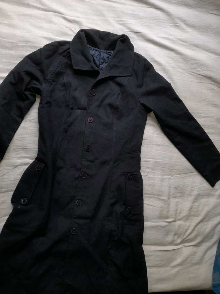 Vintage Navy Blue Trench Coat