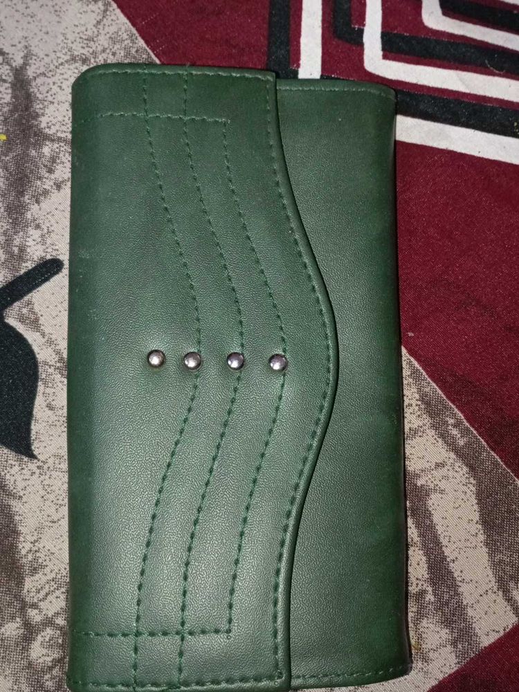 Green Leather Style Wallet